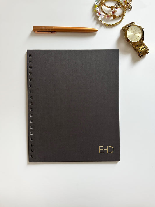 2025 Ready to Go Charcoal "EHD" Planner with a Productivity Layout