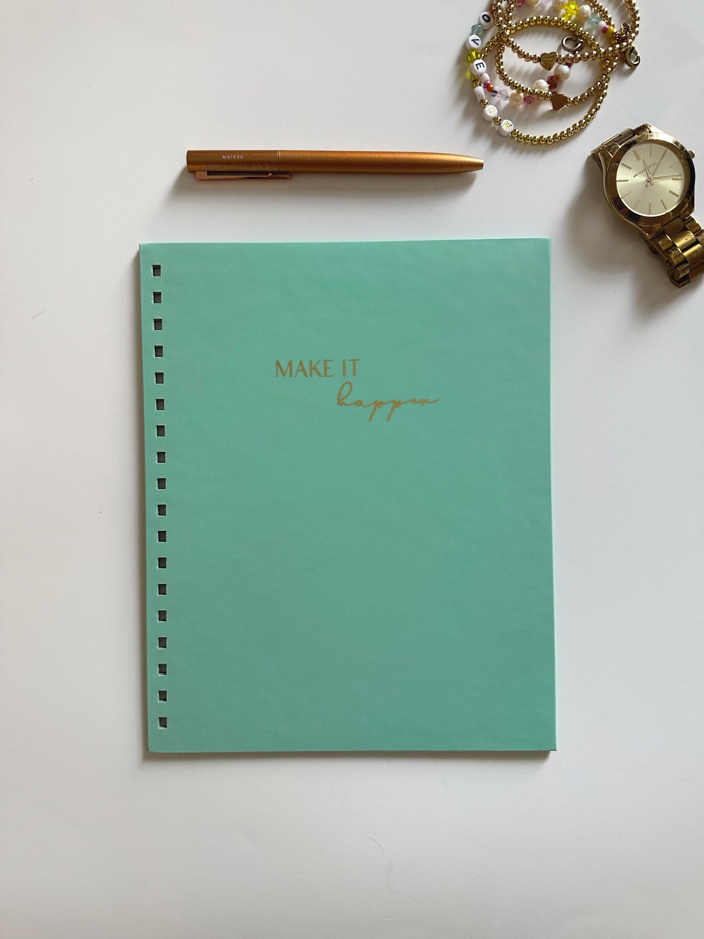 2025 Ready to Go Teal "Make it Happen" Planner with a Productivity Layout