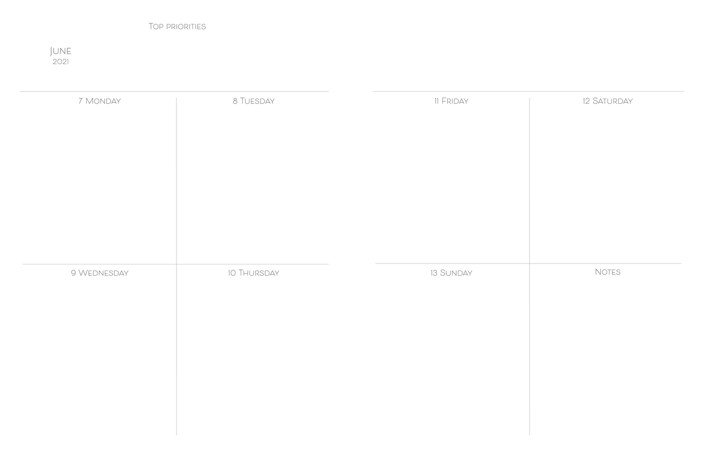 2025 Ready to Go Taylor Planner with a Large Box Layout