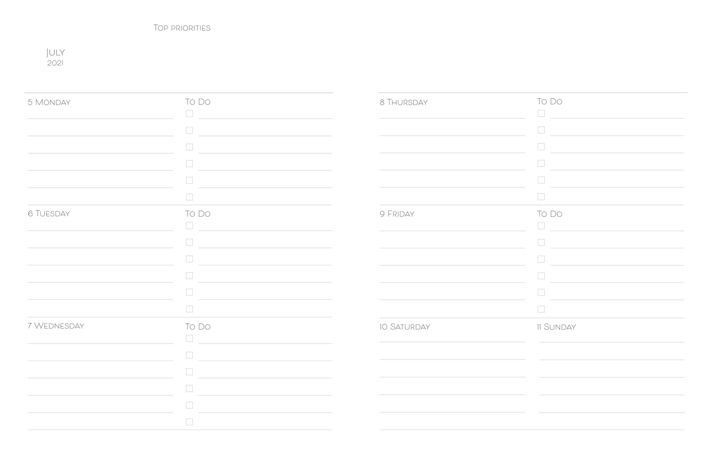 Taylor Planner with Custom Text